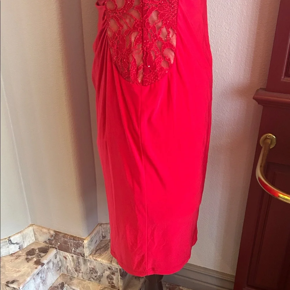 R&M Richards Red Lace Mini Dress - Picture 7 of 12